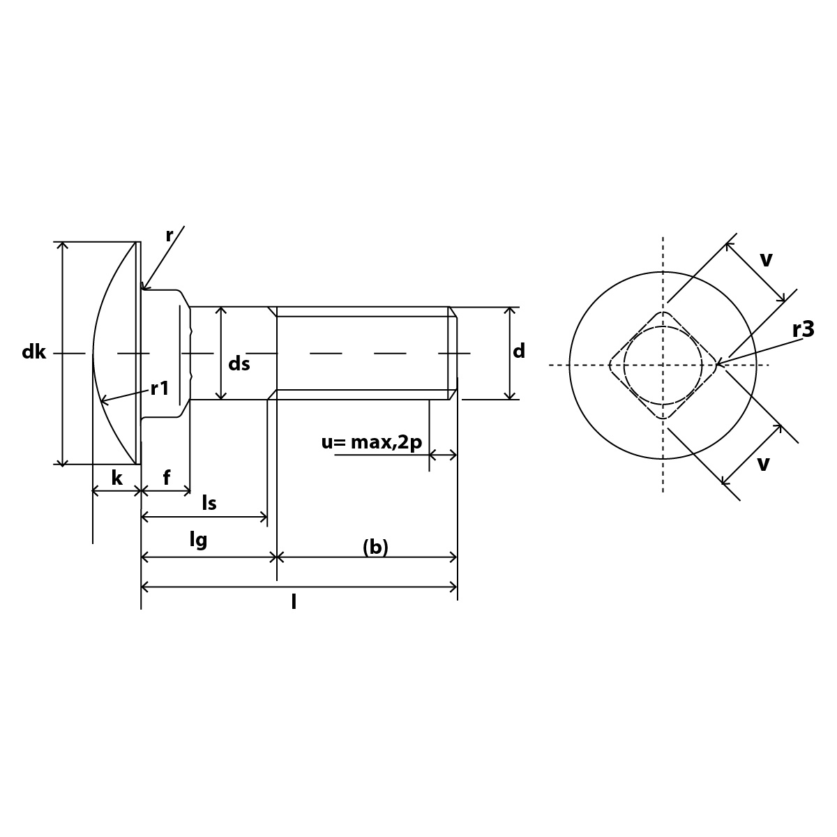 Schlossschrauben DIN 603 mit Mutter und U-Scheibe verzinkt, M 6x40