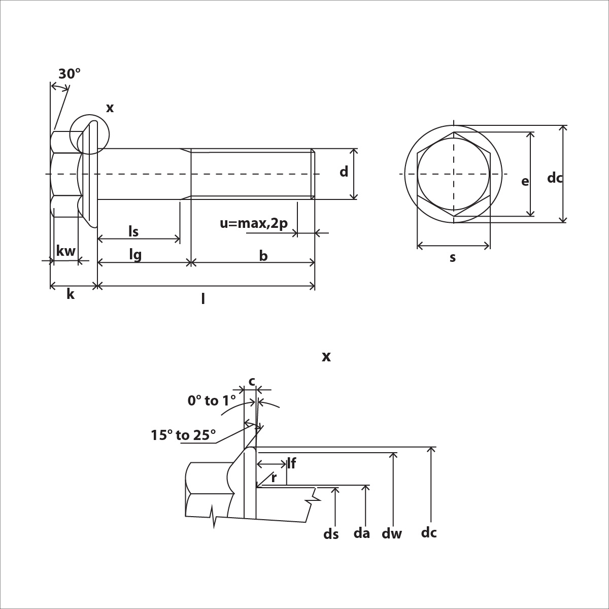 Sechskant Schraube M8x38 mit Flansch