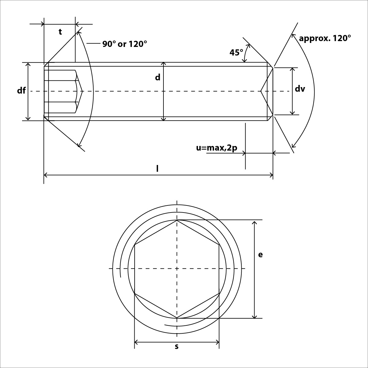 DIN 916 Skizze