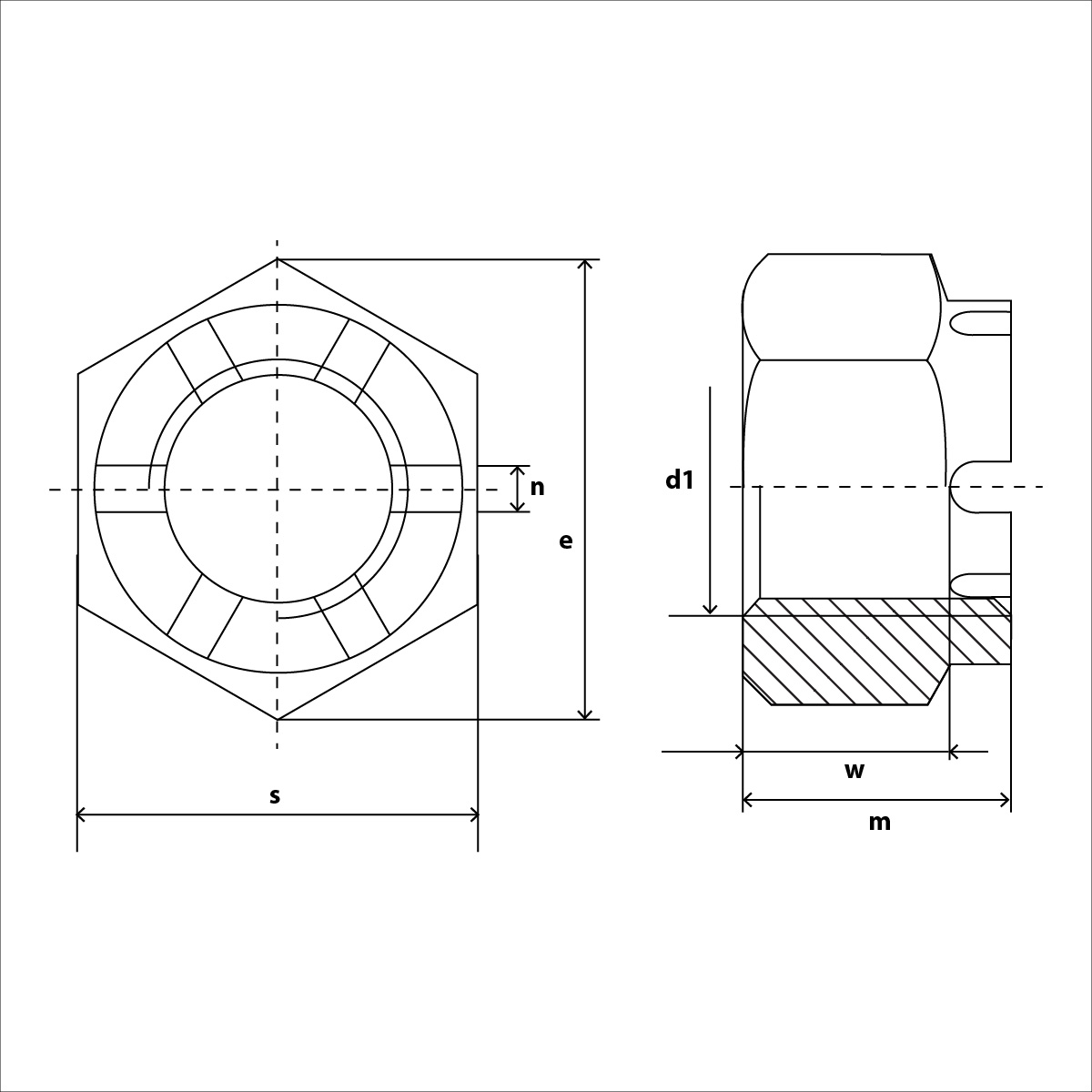 DIN 937 Skizze