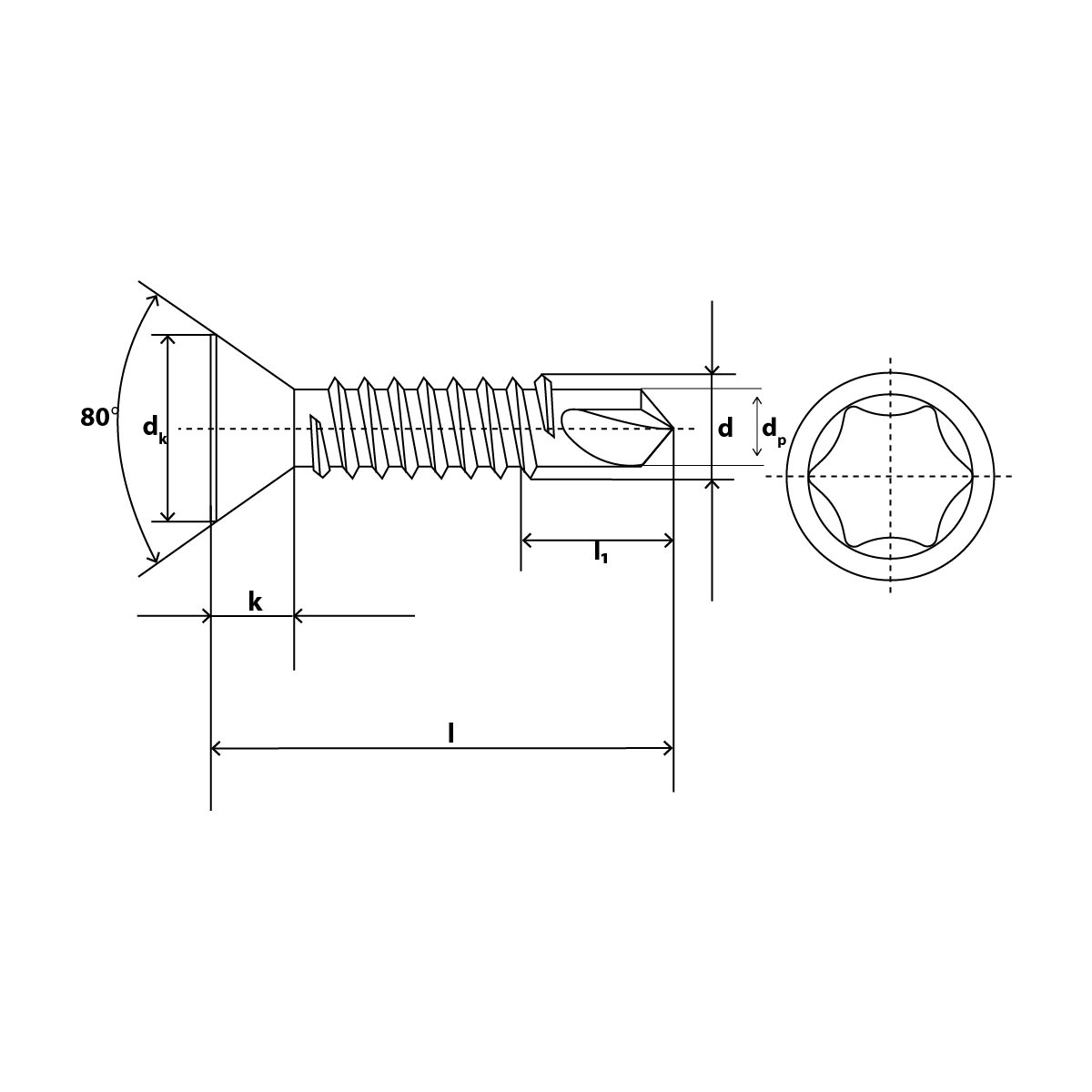 Bohrschrauben DIN 7504 O Senkkopf Innensechsrund TX verzinkt, 0,06 €