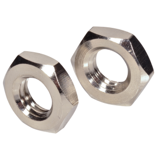 ISO 4035 Sechskantmuttern mit Fasen niedrig Messing vernickelt M 20 50 Stück