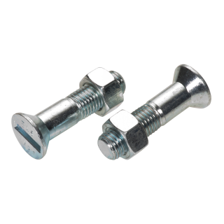 DIN 7969 Senkschrauben Mu Schlitz Stahl 4.6 verzinkt für Stahlkonstruktionen mit Mutter M 20x65 25 Stück