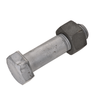 DIN 7990 Sechskantschrauben Mu Stahl 4.6 feuerverzinkt mit Mutter für Stahlkonstruktionen M 24x50 25 Stück