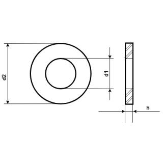 DIN 9021 Scheiben Auendurchmesser ~ 3xGewindedurchmesser Edelstahl A2 6,4 100 Stck