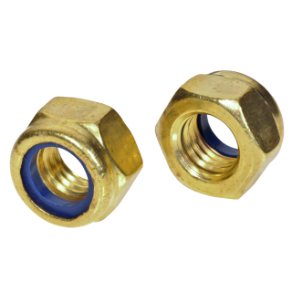 ISO 10511 Sechskantmuttern Messing Klemmteil nichtmetallisch niedrige Form M 10 100 Stück