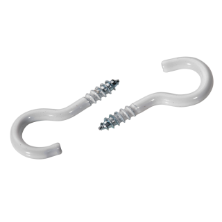 Schraubhaken gebogen Holzgewinde Stahl weiß beschichtet 50x3,3x16 100 Stück