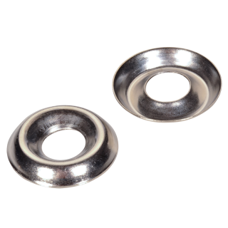 Rosettenscheiben R1 Messing vernickelt Auflage offen für Senk- und Linsensenkköpfe 7,0x12,5x3,2 100 Stück