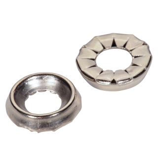 Rosettenscheiben R4 Messing vernickelt Auflage geschlossen für Senk- und Linsensenkköpfe 7,0x12,0x3,4 100 Stück