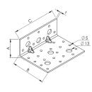 Winkelverbinder ohne Rippe Gutzeit 90x48x76x3 1 Stück