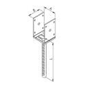 Pfostenträger U - Seitlich verstellbar mit Riffeldolle Gutzeit D = 20 / = 400 mm 10 Stück