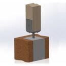 Pfostenträger U - Seitlich verstellbar mit Riffeldolle Gutzeit D = 20 / = 400 mm 10 Stück