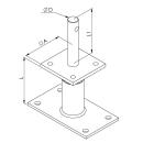 Pfostenträger Typ I höhenverstellbar zum aufdübeln Gutzeit 280 1 Stück