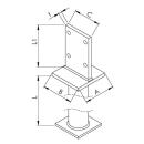 Pfostenträger T-Form in Beton mit Rohrdolle Gutzeit - Höhe: 300 mm 1 Stück