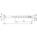 HECO-TOPIX-plus Holzbauschrauben 8x180 TG T-40 Senkkopf Frästaschen Stahl verzinkt 100 Stück