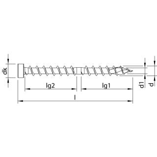 HECO-TOPIX Holzbauschrauben 6,5x130 CC-Gewinde T-30 TOPIX-Combi-Connect Zylinderkopf Stahl verzinkt 100 Stck