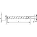 HECO-TOPIX Holzbauschrauben 8x60 VG T-40 Tellerkopf Edelstahl A2 50 Stück