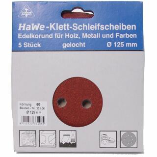 Klett-Haft-Schleifblätter 125mm Korund Exzenterschleifer K40 5 Stück