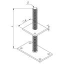 Pfostenträger Universal Gutzeit auf Beton Höhe: 300 M24 Zink Nickel 1 Stück