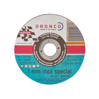 Trennscheibe AS60TINOX 115x1,0x22,23 mm für Edelstahl Dronco