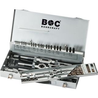 Bohrcraft Profi-Gewindeschneidsortiment in Metallkoffer 43-tlg. HGB+SE MF3x0,35 - MF20x1,5+Zubehr/GW 43