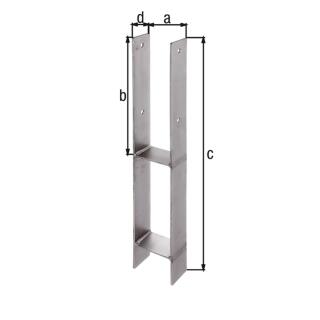 H-Pfostenträger GAH Edelstahl Typ 365 91x600/4 1 Stück