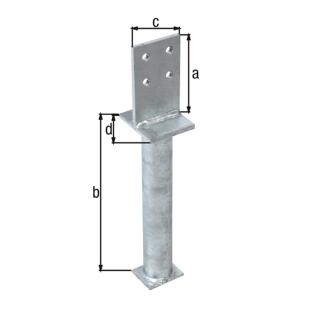 T-Pfostenträger mit Steg feuerverzinkt zum Einbetonieren GAH