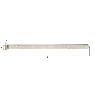 Ladenband Edelstahl gerade Abschluss abgerundet 800 Ø16 1...