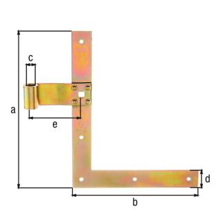 Fensterladen-Winkelband gerade gelb verzinkt GAH