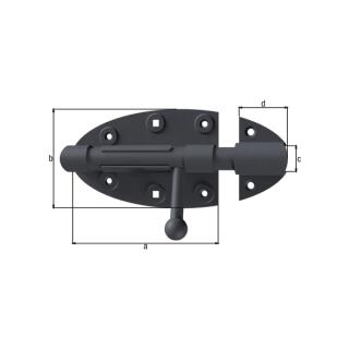 Bolzenriegel GAH Ovado grau 112x72,16 1 Stck