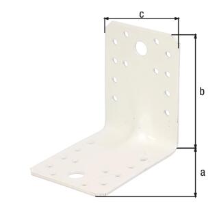 Schwerlast-Winkelverbinder GAH mit Sicke weiß 90x90x65 1 Stück