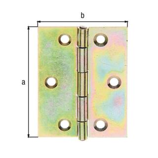 Scharnier GAH gelb verzinkt 70x53x1,25 1 Stück