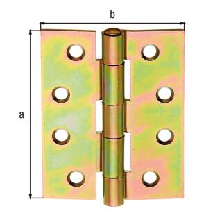 Scharnier GAH Stift vernietet gelb verzinkt 100x75x2,5 1 Stück
