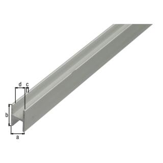 H-Profil GAH Alu silberfarbig eloxiert 9,1x12x6,5x1,3/1m 1 Stück