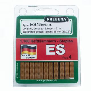 Heftklammern im Blister verzinkt-geharzt Prebena ES15CNKHA-B 1100 Stück