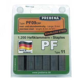 Heftklammern im Blister Edelstahl 1.4301 Prebena PF09CRF-B 1200 Stück