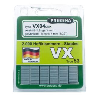 Heftklammern im Blister verzinkt Prebena VX04CNK-B 2000 Stück