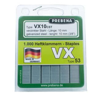 Heftklammern im Blister verzinkter Stahl Prebena VX10CST-B 1000 Stück