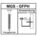 Gurtschrauben-Schnellbauschrauben Feingewinde Prebena MGS-GFPH