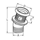 Auspuffdurchlass mit Klappe, 25Grad Edelstahl A4 2 Zoll (50mm) 1 Stück