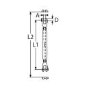 Wantenspanner Gabel-Gabel gedrehte Ausführung Edelstahl A4