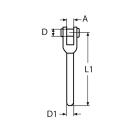 Gabelterminal gedrehte Ausführung Edelstahl A4