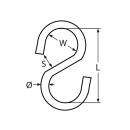 S-Haken, symmetrisch Edelstahl A2 4x32mm 20 Stück