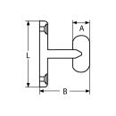 Kleiderhaken Edelstahl A2 48x36mm 10 Stück