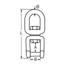 Wirbelschäkel Auge-Gabel mit Innensechskant Edelstahl A4