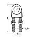 U-Bolzen mit Auge Edelstahl A4 M10x64mm 5 Stück