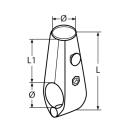 Flaggenstockhalter für Reling Edelstahl A4 für Rohr 25mm 1 Stück