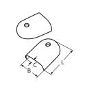 Scheuerleistenendstück Edelstahl A4 45mm 2 Stück