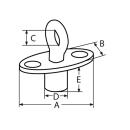 Augverschluss versenkt Edelstahl A4 44x22mm 5 Stück