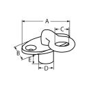 Augverschluss versenkt, 90Grad Edelstahl A4 44x22mm 5 Stück